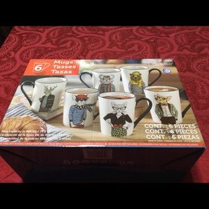 6 animal mugs